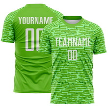 Charger l'image dans la galerie, Custom Aurora Green-White Distressed Fragment Brush Stroke Sublimation Soccer Uniform Jersey