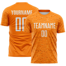 Charger l'image dans la galerie, Custom Bay Orange-White Distressed Fragment Brush Stroke Sublimation Soccer Uniform Jersey