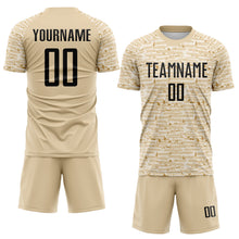 Загрузить изображение в средство просмотра галереи, Custom City Cream-Black Distressed Fragment Brush Stroke Sublimation Soccer Uniform Jersey