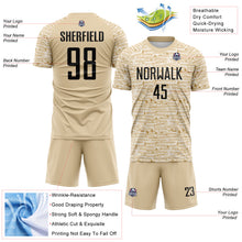 Загрузить изображение в средство просмотра галереи, Custom City Cream-Black Distressed Fragment Brush Stroke Sublimation Soccer Uniform Jersey