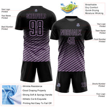 Load image into Gallery viewer, Custom Black-Light Purple Geometric Wave Gradient Sublimation Soccer Uniform Jersey