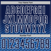 Load image into Gallery viewer, Custom Navy Powder Blue-White Geometric Wave Gradient Sublimation Soccer Uniform Jersey