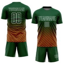 Load image into Gallery viewer, Custom Green Orange-White Geometric Wave Gradient Sublimation Soccer Uniform Jersey