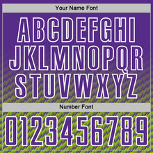 Load image into Gallery viewer, Custom Purple Neon Green-White Geometric Wave Gradient Sublimation Soccer Uniform Jersey