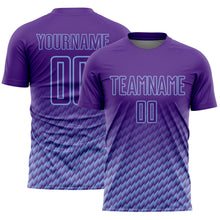 Charger l'image dans la galerie, Custom Purple-Light Blue Geometric Wave Gradient Sublimation Soccer Uniform Jersey