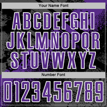 Загрузить изображение в средство просмотра галереи, Custom Black Purple-White Grunge Splatter Brush Stroke Sublimation Soccer Uniform Jersey