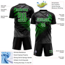 Загрузить изображение в средство просмотра галереи, Custom Black Grass Green-White Grunge Splatter Brush Stroke Sublimation Soccer Uniform Jersey