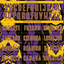 Charger l'image dans la galerie, Custom Black Purple-Yellow Geometric Shard Grunge Splash Sublimation Soccer Uniform Jersey