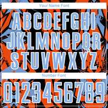 Load image into Gallery viewer, Custom Black Light Blue Orange-White Geometric Shard Grunge Splash Sublimation Soccer Uniform Jersey