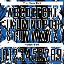 Load image into Gallery viewer, Custom Black Blue-White Geometric Shard Grunge Splash Sublimation Soccer Uniform Jersey