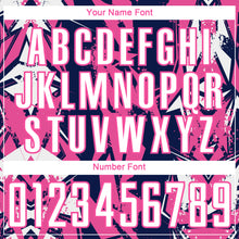Load image into Gallery viewer, Custom Navy White-Pink Geometric Shard Grunge Splash Sublimation Soccer Uniform Jersey