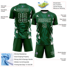 Load image into Gallery viewer, Custom Green-White Geometric Shard Grunge Splash Sublimation Soccer Uniform Jersey