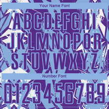 Charger l'image dans la galerie, Custom Purple Light Blue-White Geometric Shard Grunge Splash Sublimation Soccer Uniform Jersey
