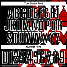 Load image into Gallery viewer, Custom Black Red-White Geometric Grid Gradient Sublimation Soccer Uniform Jersey