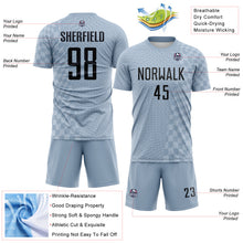 Load image into Gallery viewer, Custom Gray-White Geometric Patchwork Asymmetry Checkered Zigzag Lines Sublimation Soccer Uniform Jersey