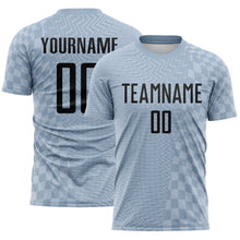 Load image into Gallery viewer, Custom Gray-White Geometric Patchwork Asymmetry Checkered Zigzag Lines Sublimation Soccer Uniform Jersey