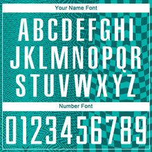 Load image into Gallery viewer, Custom Teal White-Aqua Geometric Patchwork Asymmetry Checkered Zigzag Lines Sublimation Soccer Uniform Jersey