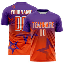 Charger l'image dans la galerie, Custom Purple Orange-White Gradient Style Twinkle Star Sublimation Soccer Uniform Jersey