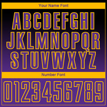Load image into Gallery viewer, Custom Black Purple-Gold Gradient Style Twinkle Star Sublimation Soccer Uniform Jersey