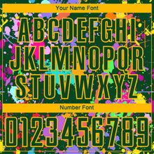 Load image into Gallery viewer, Custom Graffiti Pattern Green-Gold Paint Splatter Sublimation Soccer Uniform Jersey