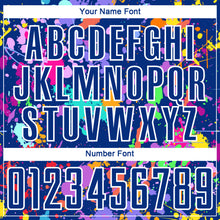 Load image into Gallery viewer, Custom Graffiti Pattern Royal-White Paint Splatter Sublimation Soccer Uniform Jersey