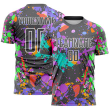 Загрузить изображение в средство просмотра галереи, Custom Graffiti Pattern Steel Gray-White Paint Splatter Sublimation Soccer Uniform Jersey