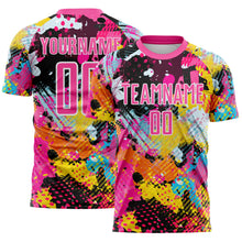 Load image into Gallery viewer, Custom Graffiti Pattern Pink-White Paint Splatter Sublimation Soccer Uniform Jersey