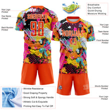 Laden Sie das Bild in den Galerie-Viewer, Custom Graffiti Pattern Orange-White Paint Splatter Sublimation Soccer Uniform Jersey