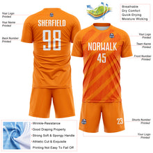 Загрузить изображение в средство просмотра галереи, Custom Bay Orange White-Orange Diagonal Stripes Sublimation Soccer Uniform Jersey