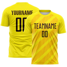 Laden Sie das Bild in den Galerie-Viewer, Custom Light Yellow Brown-Gold Diagonal Stripes Sublimation Soccer Uniform Jersey