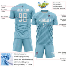 Laden Sie das Bild in den Galerie-Viewer, Custom Shadow Blue-White Diagonal Stripes Sublimation Soccer Uniform Jersey