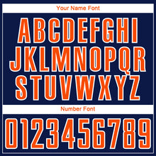 Laden Sie das Bild in den Galerie-Viewer, Custom Navy Orange Green-White Geometric Asymmetry Shatter Sublimation Soccer Uniform Jersey