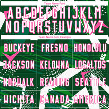 Load image into Gallery viewer, Custom Green White-Pink Geometric Asymmetry Shatter Sublimation Soccer Uniform Jersey