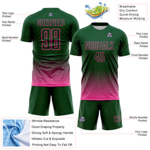 Laden Sie das Bild in den Galerie-Viewer, Custom Green-Pink Fade Wave Lines Splatter Sublimation Soccer Uniform Jersey