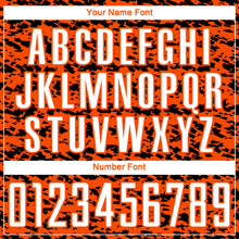 Laden Sie das Bild in den Galerie-Viewer, Custom Orange White-Black Geometric Fragment Splatter Sublimation Soccer Uniform Jersey