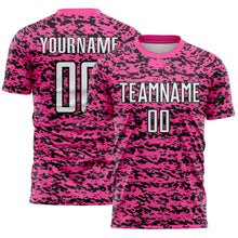 Charger l'image dans la galerie, Custom Pink White-Black Geometric Fragment Splatter Sublimation Soccer Uniform Jersey