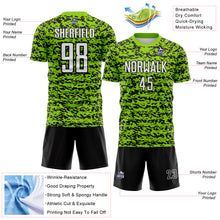 Laden Sie das Bild in den Galerie-Viewer, Custom Neon Green-Black Geometric Fragment Splatter Sublimation Soccer Uniform Jersey