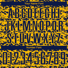 Charger l'image dans la galerie, Custom Gold-Navy Geometric Fragment Splatter Sublimation Soccer Uniform Jersey