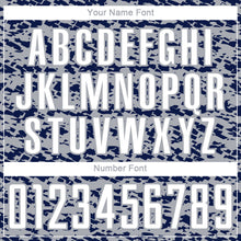 Laden Sie das Bild in den Galerie-Viewer, Custom Gray White-Navy Geometric Fragment Splatter Sublimation Soccer Uniform Jersey