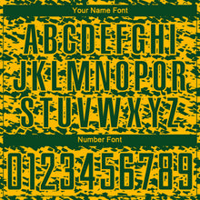 Laden Sie das Bild in den Galerie-Viewer, Custom Gold-Green Geometric Fragment Splatter Sublimation Soccer Uniform Jersey