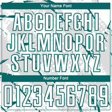 Laden Sie das Bild in den Galerie-Viewer, Custom White Teal-Gray Brush Stroke Slashes And Dot Grid Sublimation Soccer Uniform Jersey