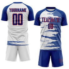 Charger l'image dans la galerie, Custom White Royal-Red USA Style Patriotic Brush Stroke Sublimation Soccer Uniform Jersey