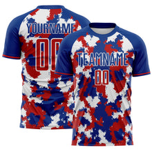 Load image into Gallery viewer, Custom Royal Red-White USA Style Patriotic Splash? Sublimation Soccer Uniform Jersey