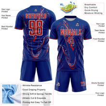 Charger l'image dans la galerie, Custom Royal Red-White USA Style Patriotic Liquid Swirl Sublimation Soccer Uniform Jersey