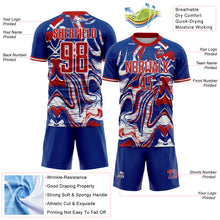 Charger l'image dans la galerie, Custom Royal Red-White USA Style Patriotic Liquid Swirl Sublimation Soccer Uniform Jersey