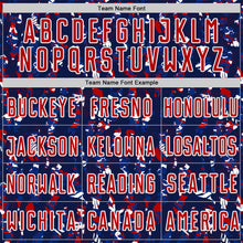 Load image into Gallery viewer, Custom Navy Red-White USA Style Patriotic Abstract Mosaic Confetti Sublimation Soccer Uniform Jersey