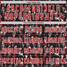 Load image into Gallery viewer, Custom Black Red-White USA Style Patriotic Abstract Mosaic Confetti Sublimation Soccer Uniform Jersey