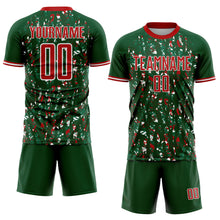 Load image into Gallery viewer, Custom Green Red-White USA Style Patriotic Abstract Mosaic Confetti Sublimation Soccer Uniform Jersey