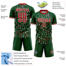 Load image into Gallery viewer, Custom Green Red-White USA Style Patriotic Abstract Mosaic Confetti Sublimation Soccer Uniform Jersey