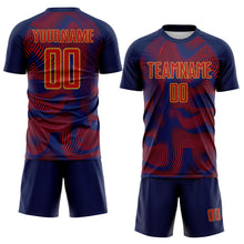 Load image into Gallery viewer, Custom US Navy Blue Red-Old Gold USA Style Patriotic Wave Sublimation Soccer Uniform Jersey